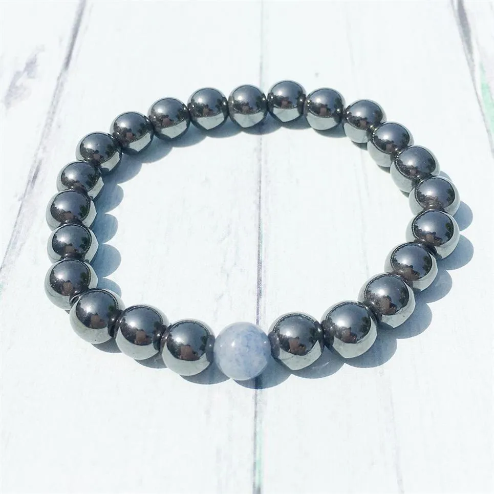 MG0443 Nuovo design maschile Bracciale ematite Bracciale blu Aventurina Yoga Energia Bracciale Ematite Naturale Potente Yogi Equilibrio Braccialetta2342