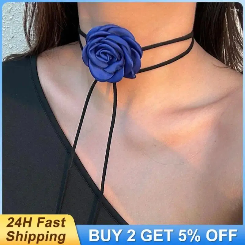 Choker Fashionable Handmade Rose Flower Necklace Creative Fashion Accessory Trendy Floral