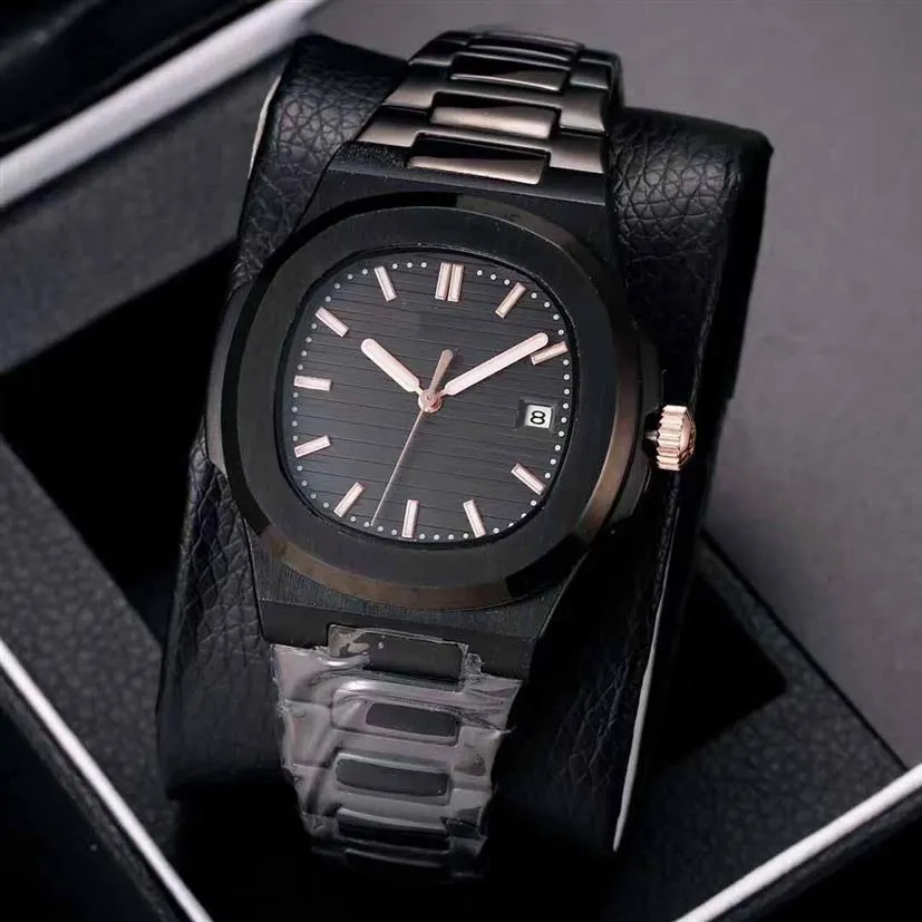 Caso de fivela de fivela de arco de estilo de relógio masculino da fivela de aço inoxidável Sapphire Glass 2813 Movimento Automático Black Strap2374