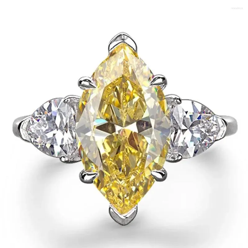 클러스터 반지 상점 빈티지 925 Sterling Silver Mariquesa Cut은 Moissanite Citrine Wedding Mentagement Ring Fine Jewelry Wholesale을 만들었습니다.