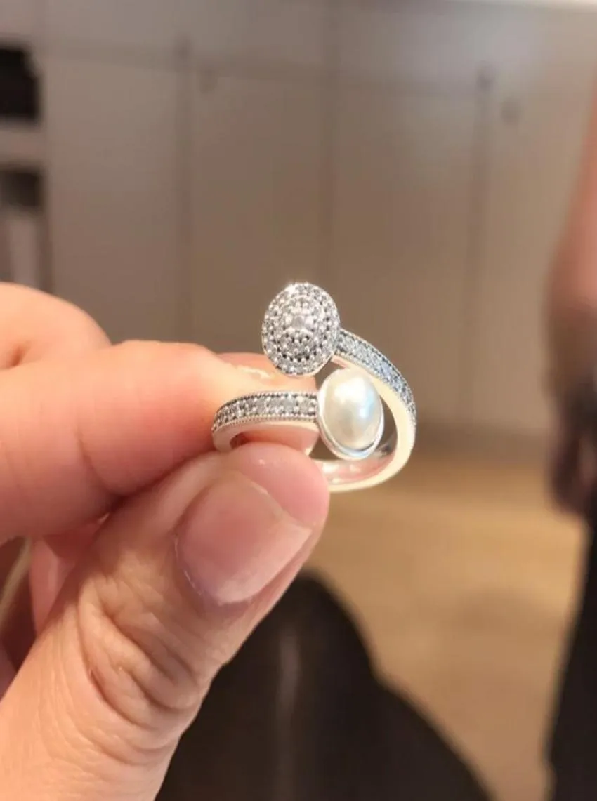 Bague élégante vintage en gros-ouverte pour argent sterling 925 avec bague de dame radiante en diamant CZ avec cadeau d'anniversaire de boîte originale7914975