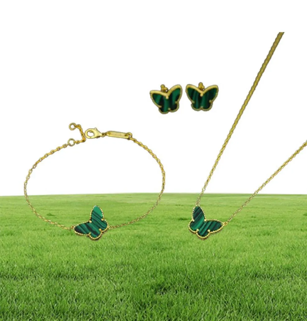 Van 18K Gold Fashion Classic Sweet 4four Leaf Clover Kolczyki motylki Bransoletka Naszyjka