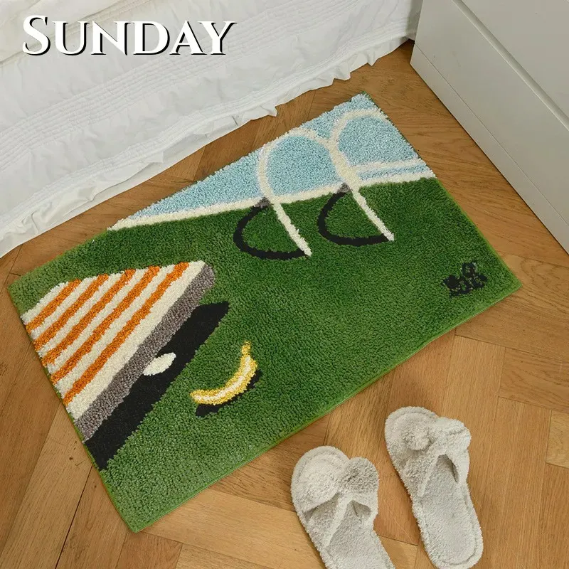 Piscina motivano tappetino tappeto morbido trapuntato per camera da letto comodino decorazione per la casa tappeto tappeto in stile coreano tappetino da bagno da cucina 231222