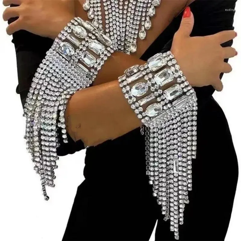 Link -Bänder europäische und amerikanische Mode Langhafte Quasten -Strass -Bracelet Super Sparklub Accessoires Frauen Frauen