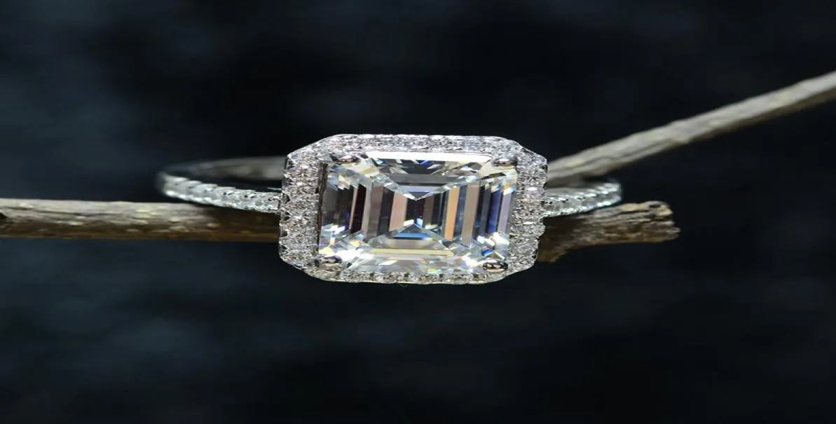 Biżuteria Diamond Solitaire zaręczynowy poduszka CUT Diamentowa Ring4832352