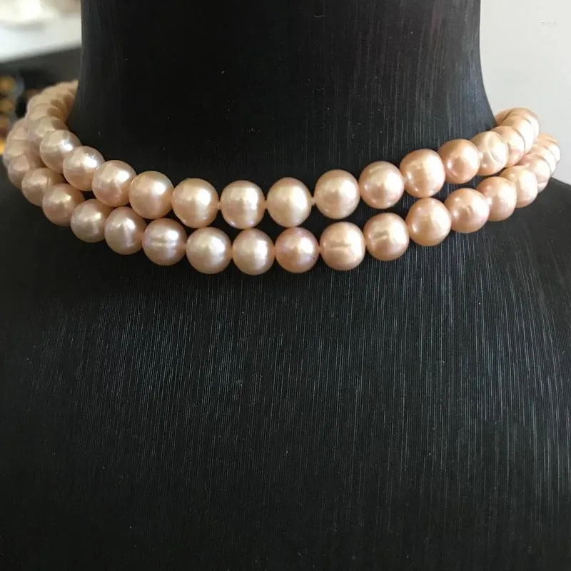 Choker Natural Natural Water Pearl Double style adjustable pour les femmes bijoux de mode classiques élégant bureau dame assortie cadeau féminin