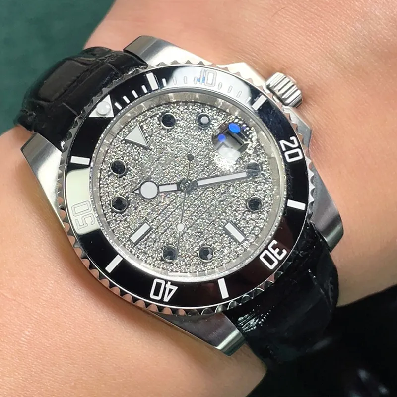 Oglądaj zegarki męskie Automatyczne mechaniczne 40 mm szafir skórzany pasek mody sportowy na rękę wodoodporne Data projektant Montre de luksus