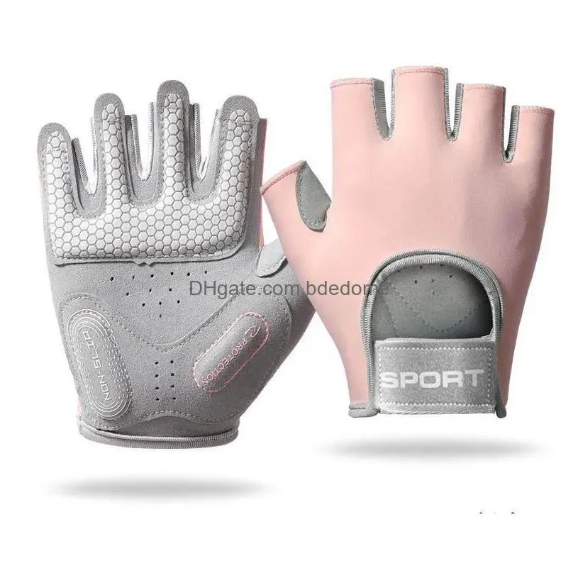 Handskar 3 färger Professional Fitness Sportshandskar Uppgraderad flytande sile Mens och kvinnors handvakter andas hissande droppleverans Dh4H