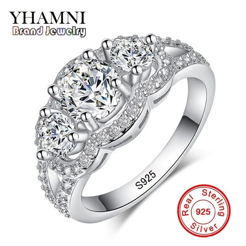 Yhamni Fine Jewelry Solid 925 Sterling Silver Wedding Siet Sona Cz Diamond Encano Gioielli di marca per la sposa R173254M