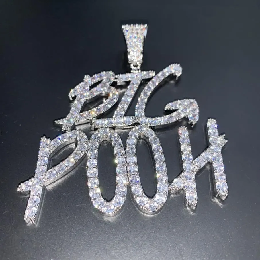 Numéro de nom personnalisé initiale lettres nom collier chaîne pendentif colliers pour hommes femmes or argenté cubique zircon hip hop rock juive255c