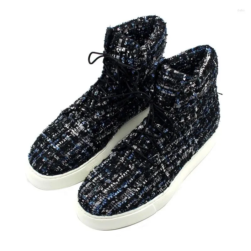 Boots Autumn And Winter Woven Fabric Lace TCR Light Thick Soled Warm Plus Cotton Casual Flat Large Customized Men Shoe