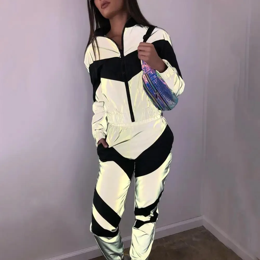 Giacche Bkld Women Nuovo arrivo Fashion Fashion Reflective Crush Tops Full Pants 2019 Lady Shee Cipper