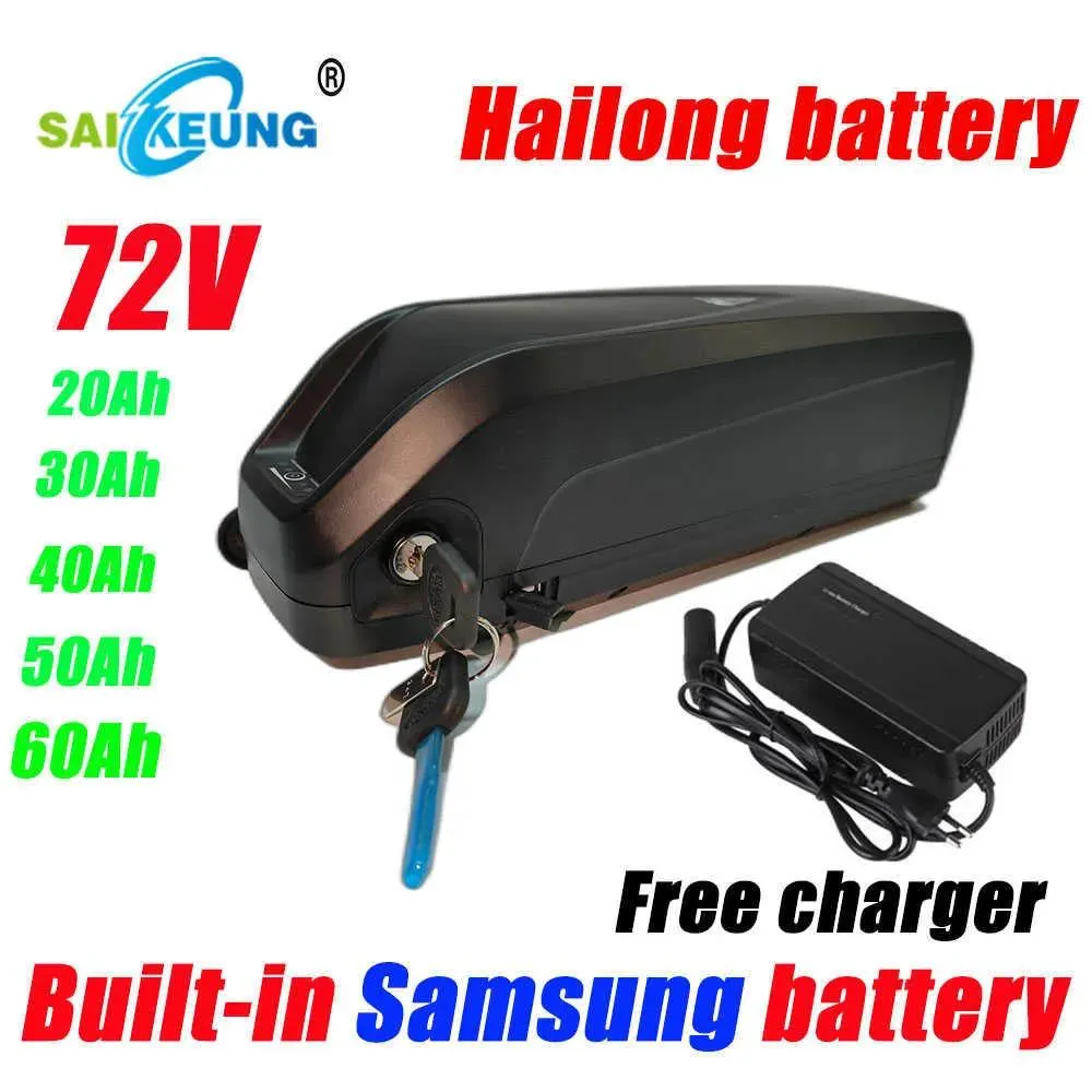 バッテリー充電式電気自転車バッテリー72V 20 30 40 50AH 60AH HAILONG SAMSUNG 18650バッテリーパック電気スクーターリチウムバッテリー