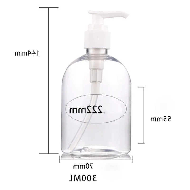 USA 300 ml 500 ml Pet Sanitizer Bottle tomma handtvättflaskor Plastchampo Pump Container Gratis Sea Frakt kommer att nå dig i 28-35da WQNH