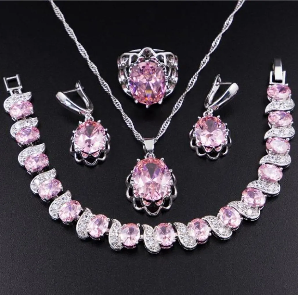 Wedding Drop Delivery 2021 S925 Sterling Sier Bridal Champagne Zircon Jewelry Sets For Women Earringspendantnecklaceringsbracelet 4866303