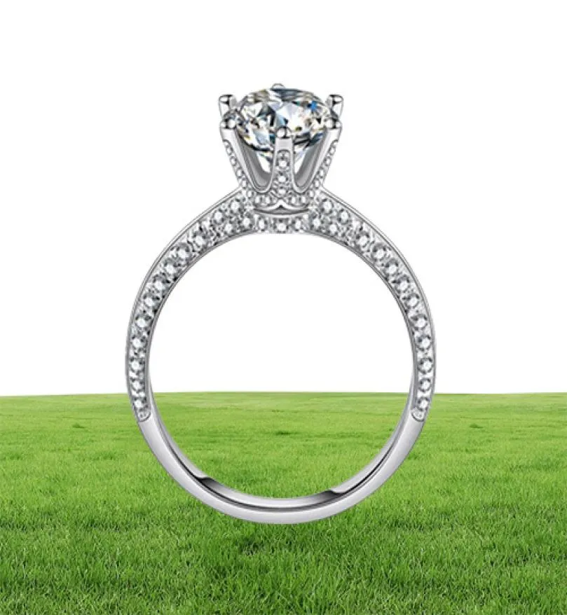 Yanhui Luxury 20ct Lab Diamond Wedding Crowning для невесты 100 Реал 925 Серебряные кольца Женщины Чистые украшения RX279 206195143