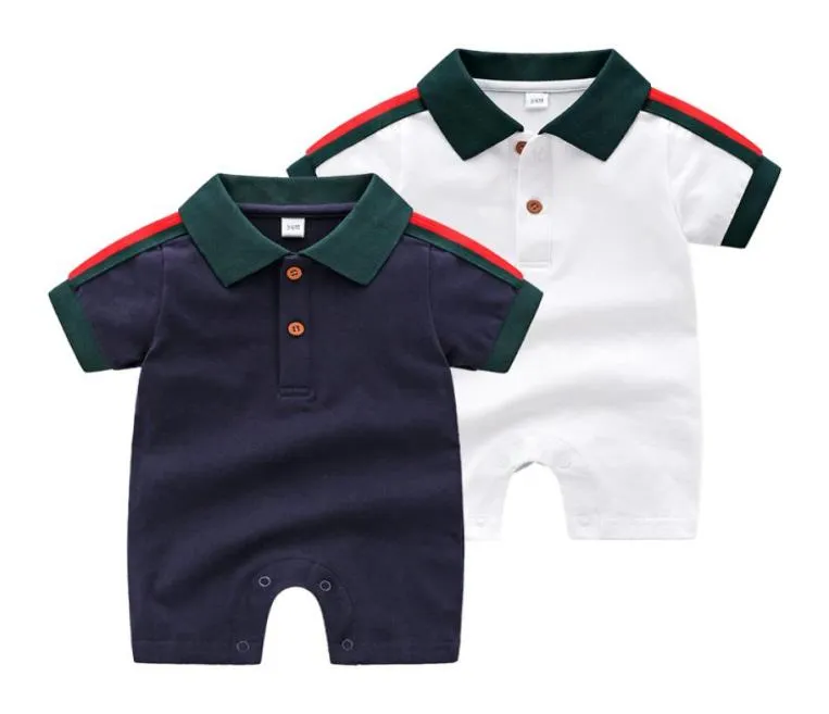 Designer neonati babys turisti di abbigliamento per bambini abbigliamento per bambini traspirabile pura manica corta ganniolo per neonaio sottile camicia a pezzi 9527945