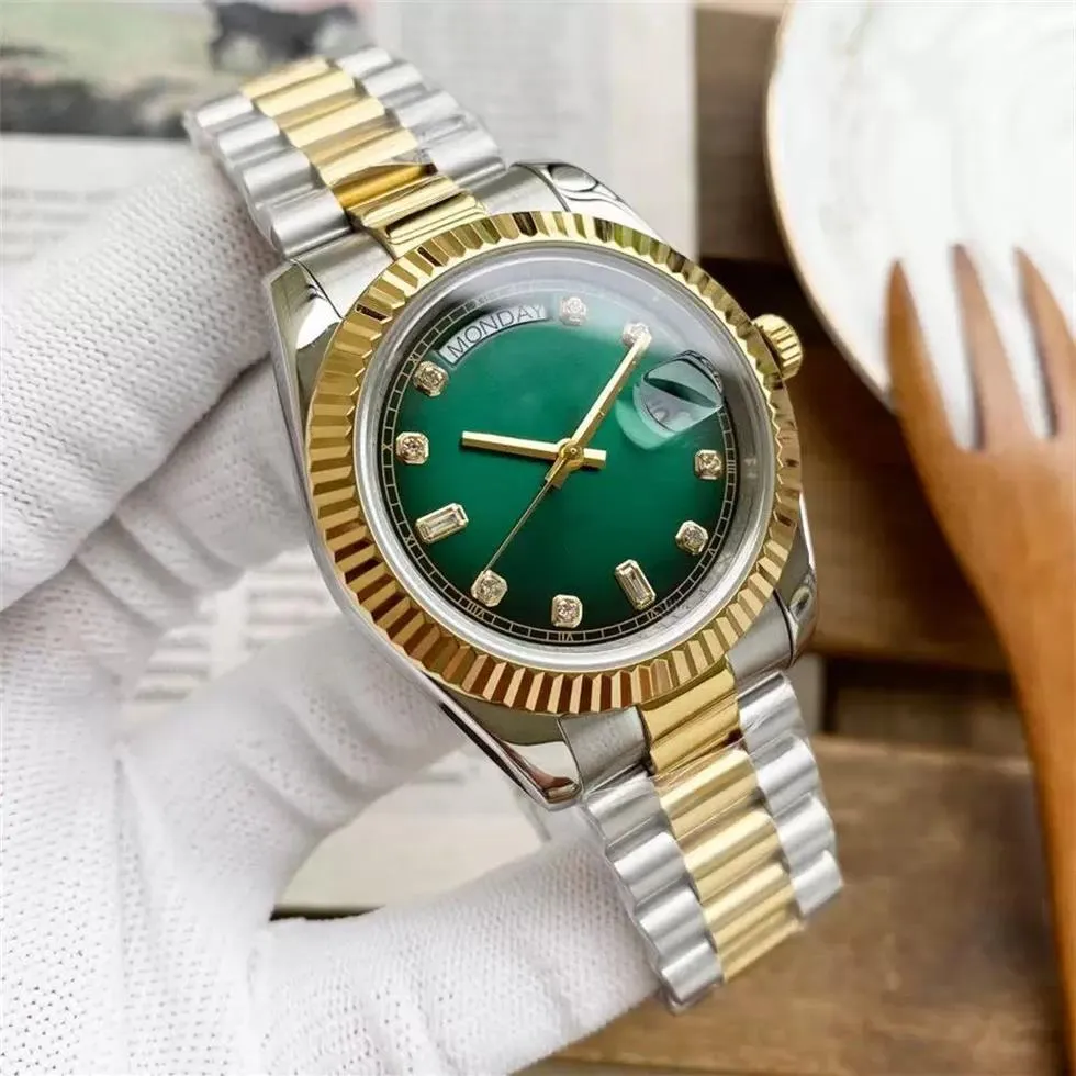 Mannen Horloge 2813 Automatische Mechanische Beweging Horloges 41mm Diamant Goud Roestvrij Stalen Band Man Horloges Voor Mannelijke Clock2628