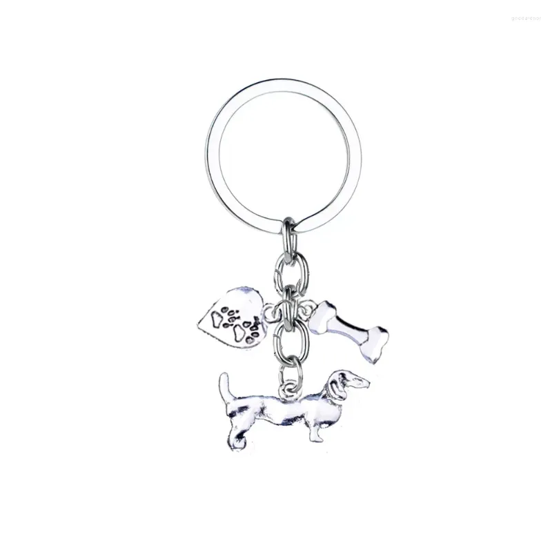 Keychains 12PC Wholesale Keyring Keychain Love Heart Paws Dog Bone Pendent Charm Key Ring Women Men Girls Friends Pet Lover Gifts