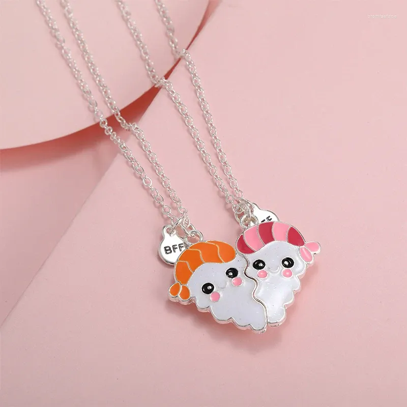 Anhänger Halsketten 2pcs/set niedliche Mini Sushi für Mädchen Kinder Kinder Freundschaft BFF Freund Kinder Schmuck Geschenk