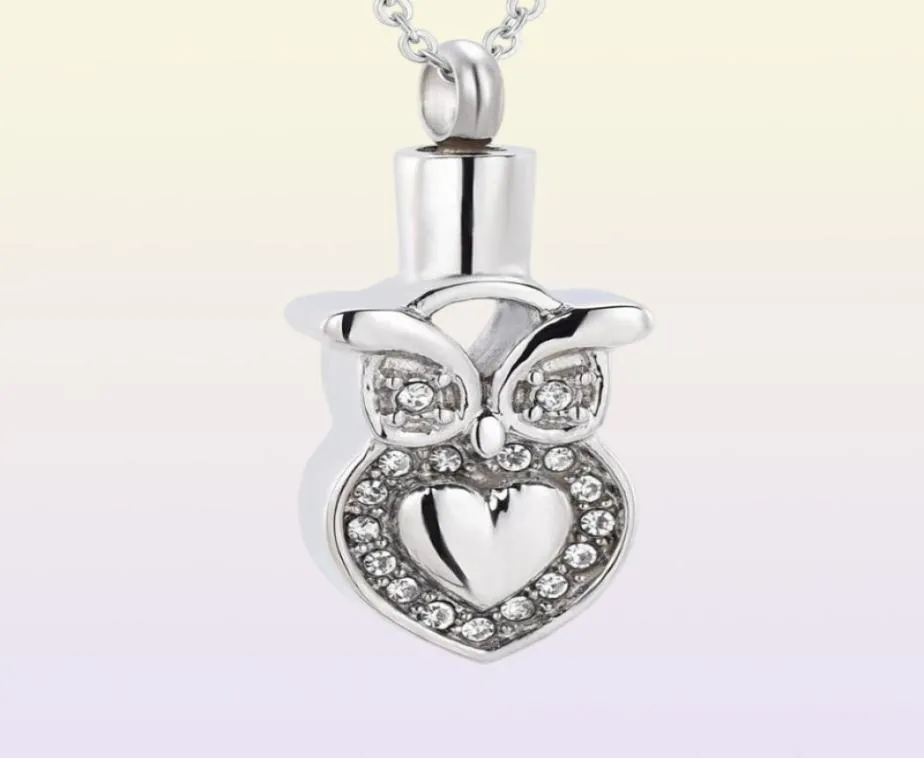 Owl With Crystal Memorial Urn Necklace PetHuman Ashes Funeral Urn Necklace Ash Locket Cremation Jewelry73949105379250