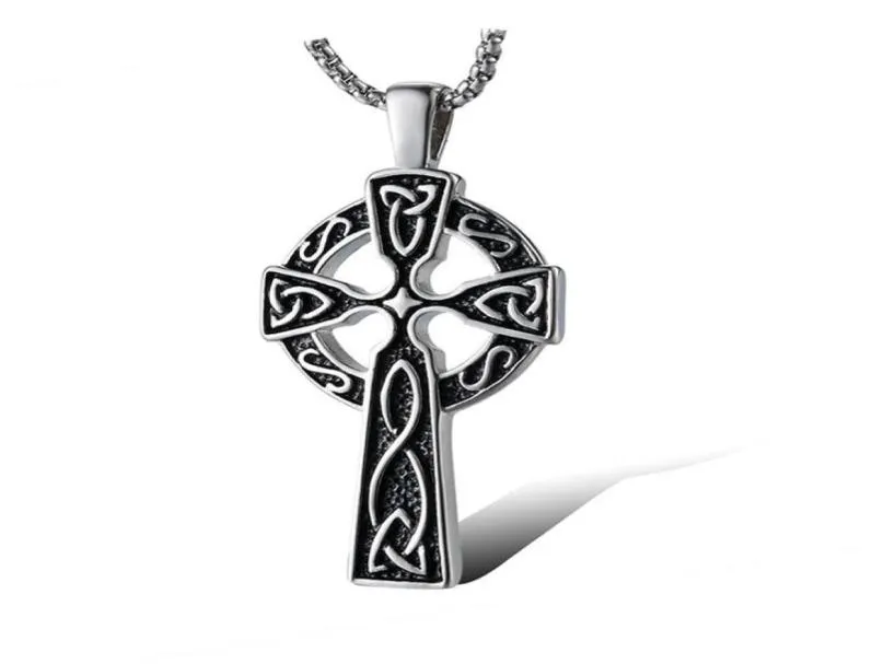 Colares de pingente vintage viking irlandês nó concêntrico colar para homens retro lrish celtics religioso masculino jóias 24inch3256554