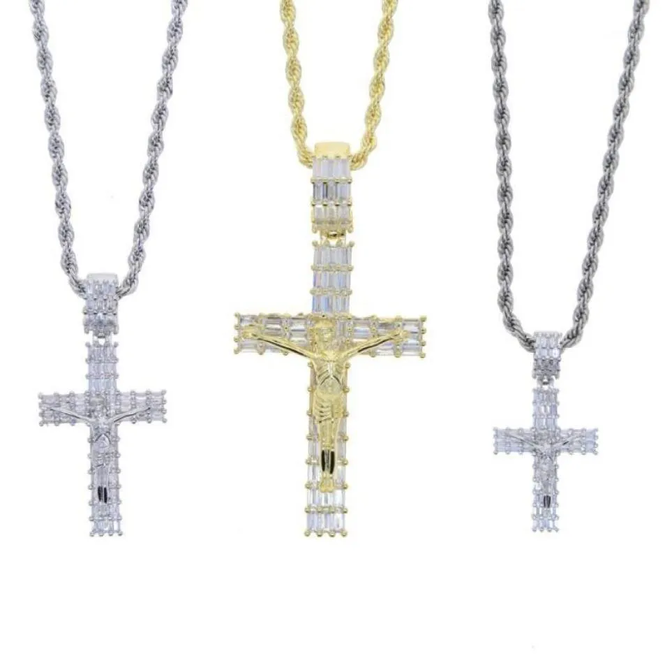 Chains Fashion Female Cross Pendants Drop Gold Silver Color Crystal Pendant Necklace Jewelry For Men Women Whole8345016