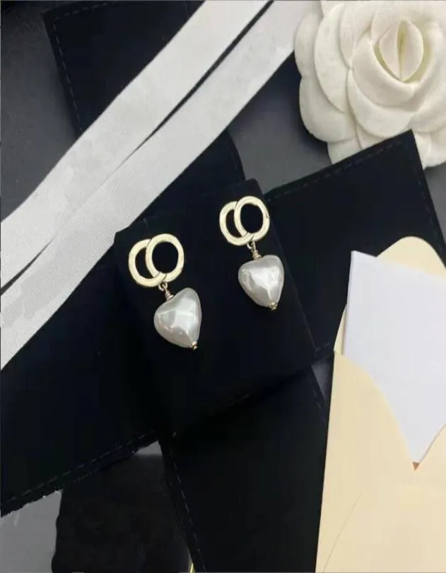 Earrings Jewelry 18K Gold Plated Stud Womens Designer Earring Ear Studs Letter Diamonds Luxurys Golden Fashion For Gilr Valentine1815909