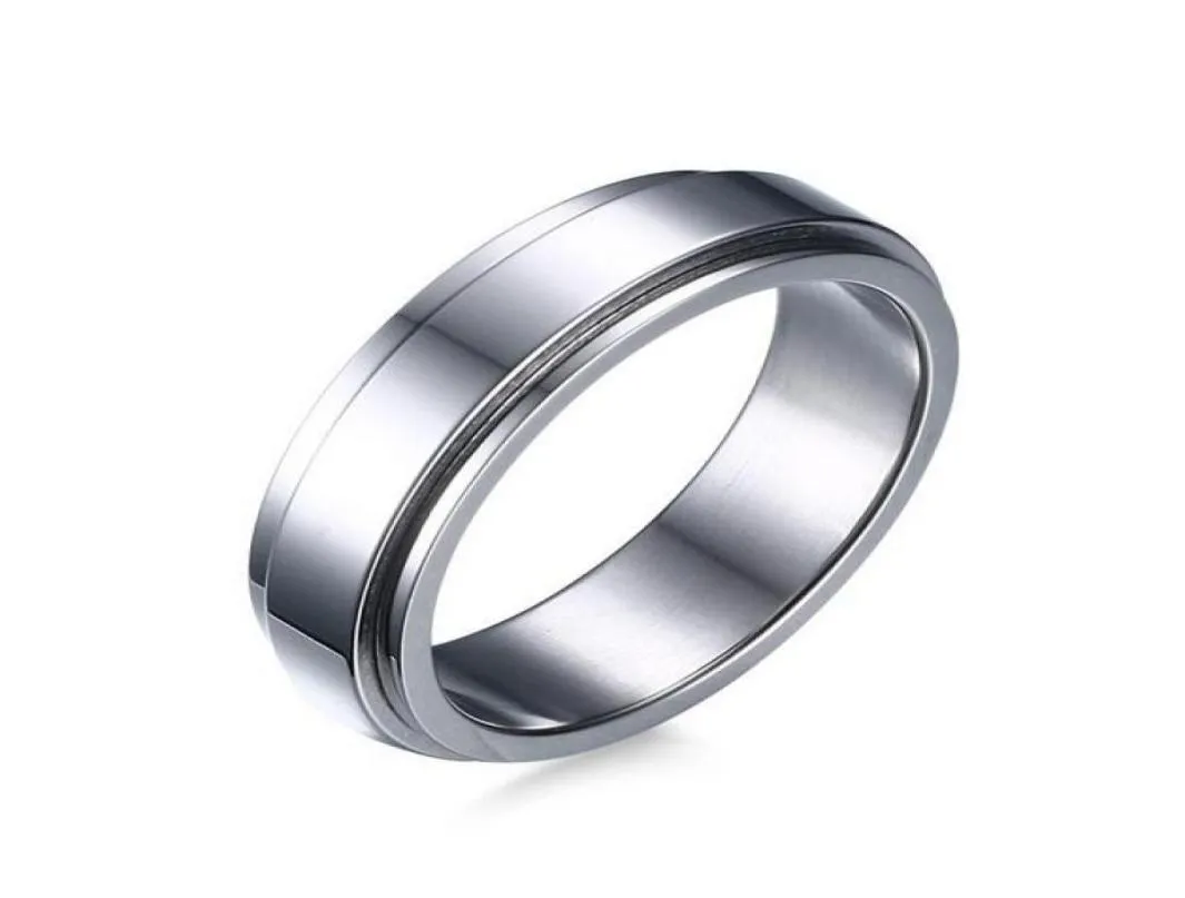 6mm Spinner Ring Herren Edelstahl Double Loop Design Biker Schmuck7428974