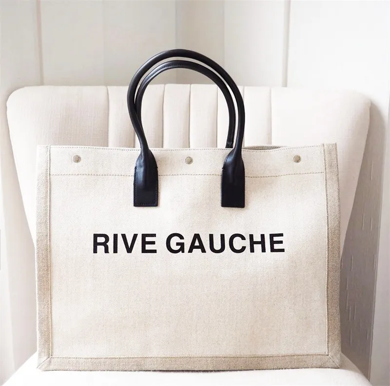 Fashion Luxurys Rive Gauche Grand sacs Bac Bag Toomne Famous Handbag Sac à main Grayer Crossbody Designers Sacs Mens Messager Shopping Beach Wallet Sac de voyage