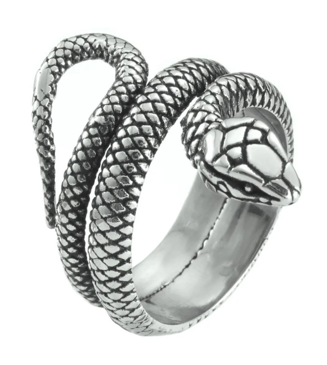 Pierścień 316L Biżuteria ze stali nierdzewnej Manba Spirit Unisex Cobra Gold Silver Serpent Ring Rozmiar 6-134866262