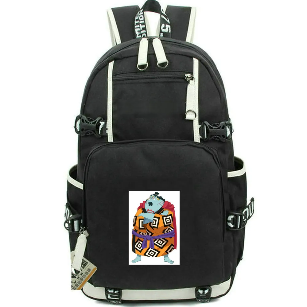 Jinbe Sırt Çantası Tek Parça Day Pack Fish Man School Bag Cartoon Packsack Baskı Sırtı Sırplı Okul Çantası Bilgisayar Günü Paket