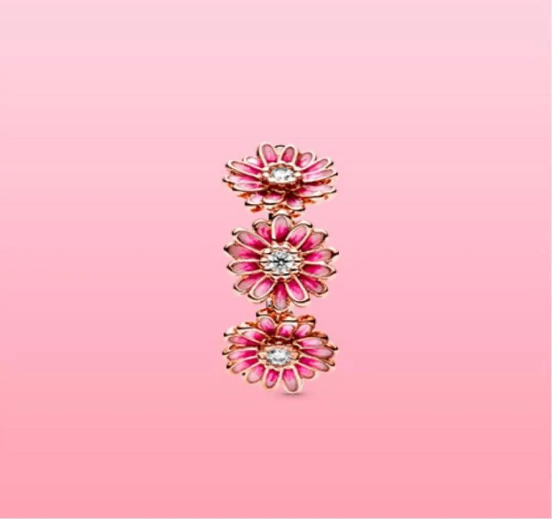 Nuovi anelli da donna con fiori per gioielli in argento sterling P 925 con anello in oro rosa 18 carati con scatola originale9155984