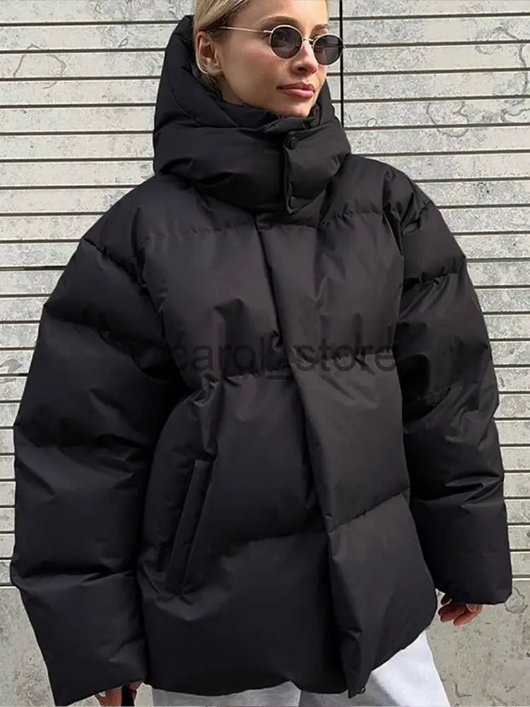 Damska Down Parkas Fashion zagęszcza z kapturem bawełniana kurtka dla kobiet 2023 Zima szykowna płaszcz długi