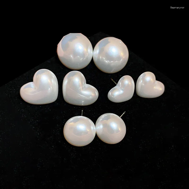 Dangle Earrings European And American Women Large Small Pearls Round Love Heart Stud Geometric