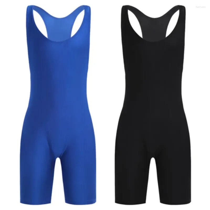 Running Sets Solid Color Heren Mouwloze worstelende singlets Pakken Bokspatiek Outfit Outfit Bodysuit Gym Fitness één stuk