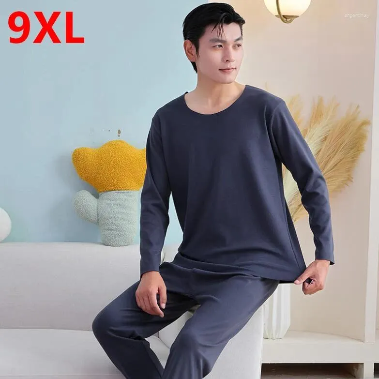 Sous-vêtements thermiques pour hommes à grande taille homme léger luxe chaud automne hiver et coloride solide ensemble 9xl150kg 8xl 7xl