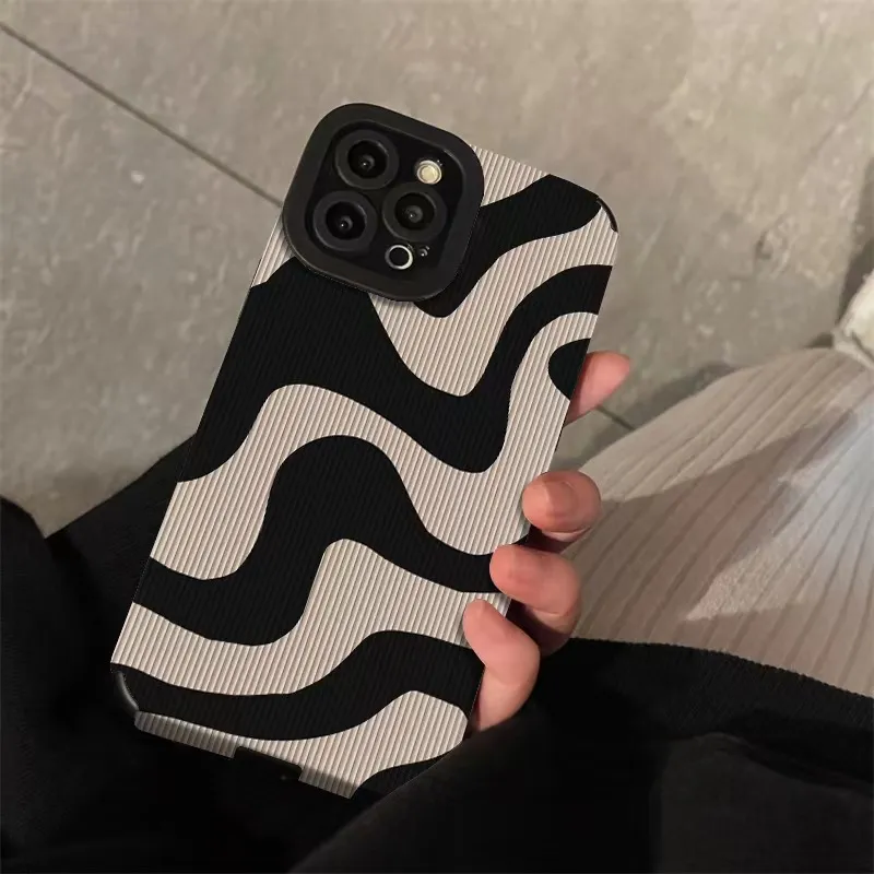 Zebra Streifen Muster kreative Telefonhülle für iPhone 15 14 13 11 12 Pro Max 7 8 plus x xs Max XR Schockdcover -Deckungszubehör 