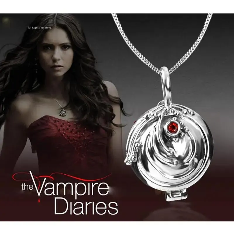 Collane 100% argento sterling 925 Collana The Vampire Diaries Elena Verbena Ciondolo medaglione Elena Verbena Amuleto