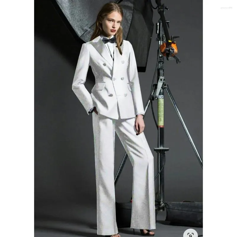 Pantalon à deux pièces pour femmes Suit décontracté 2 pièces (pantalon de veste) Collier standard à double poitrine correspondant 2023 derniers vêtements