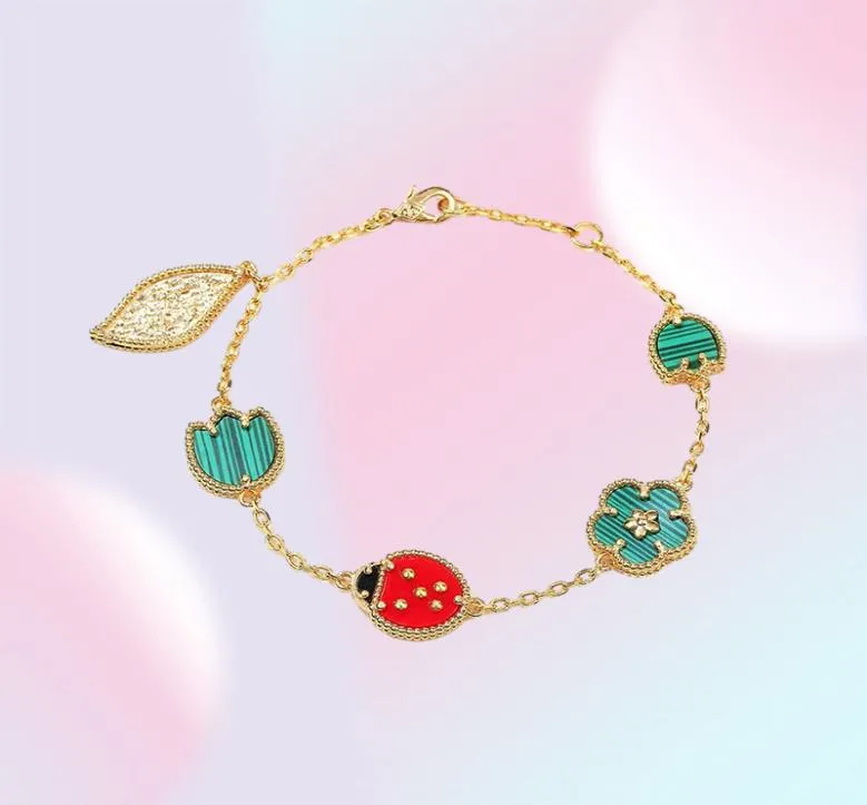 2021 Romatic Women Shell Fashion Shell Lucky Spring Flower Ladybug Fauna Design Bracciale smar