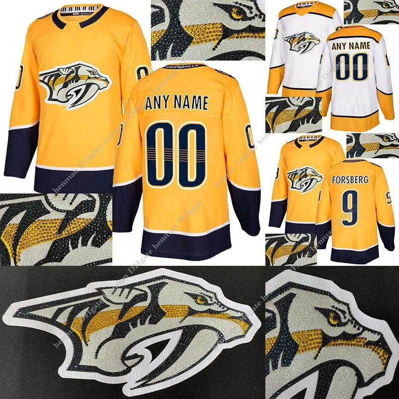 Nashville Predators Hot drilling version jerseys Filip Forsberg Roman Josi Matt Duchene Pekka Rinne Custom any name any number hockey jersey