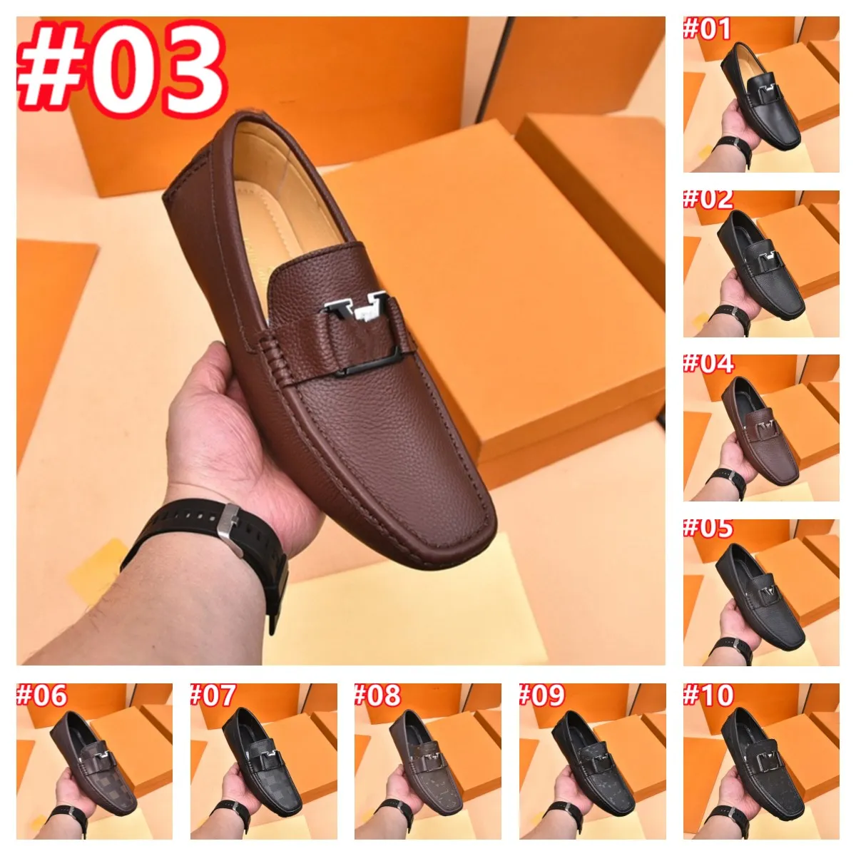 260model Luxury Robe Man Shoe Classic Designer Gerined Leather Oxford Shoess Fashion Business Business's Suit's Shoes Powder Big Size 38-46