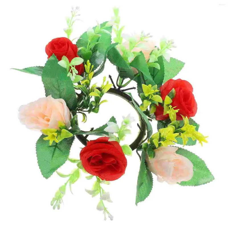 Flores decorativas Adviento de Navidad Corona de rosa Decoración de cumpleaños para niñas