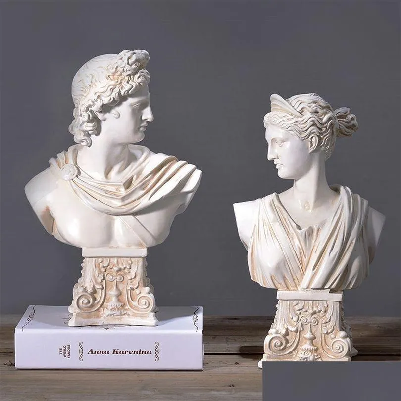 Nyhetsartiklar europeiska Anna Apollo Gips Head Figure Art Scpture Decor Retro Figurin Karaktär Hartsstaty Hemprydnad R5252 T DHEMP