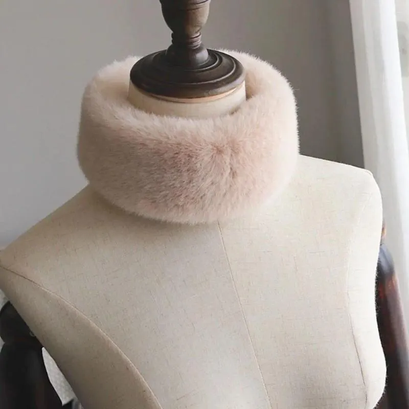 Foulards cache-cou pour femmes, col de manteau, fourrure, laine, Faux vison, fausse polaire, écharpe chaude d'extérieur