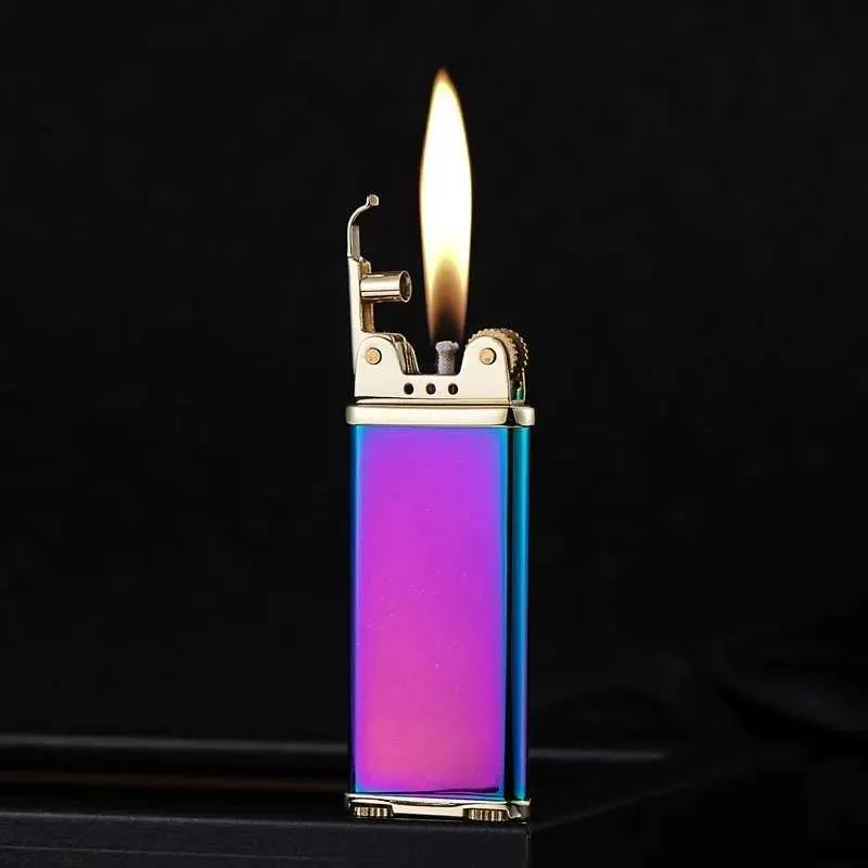 ZORRO – briquet à Kerosene en laiton Ultra fin, meule de mm, flamme nue, Mini briquet Portable coupe-vent, accessoires pour fumer