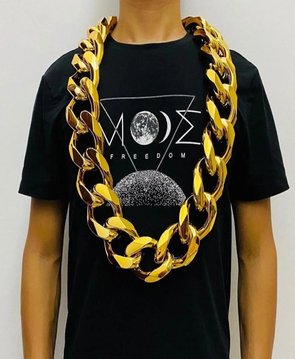 Chains Fake Big Gold Chain Men Domineering HipHop Gothic Christmas Gift Plastic Performance Props Local Nouveau Riche Jewelry4387179