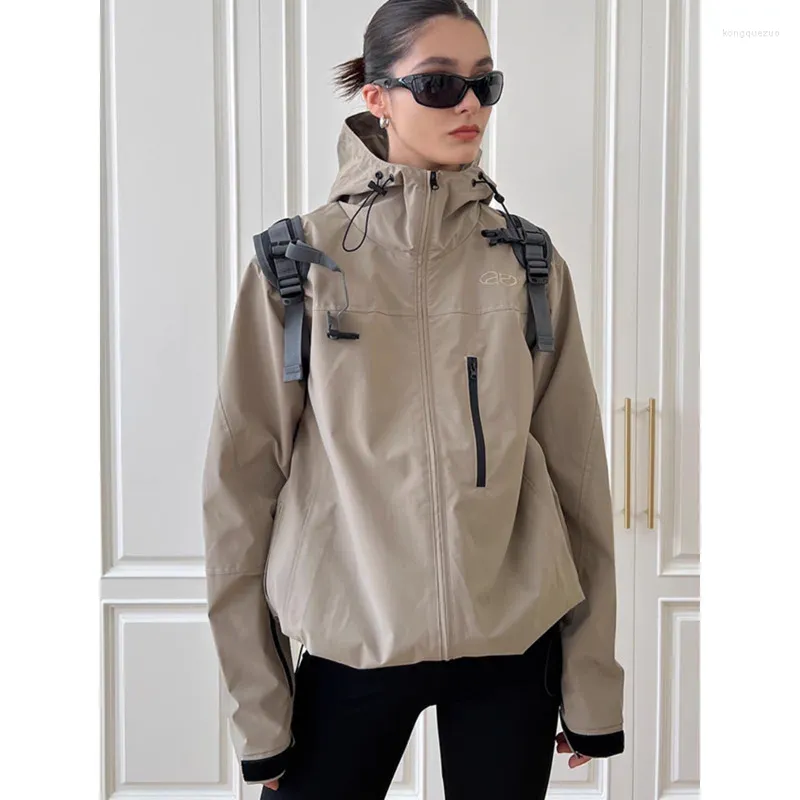 Womens Windbreaker Jacket Lightweight Autumn Coat, Casual Loose