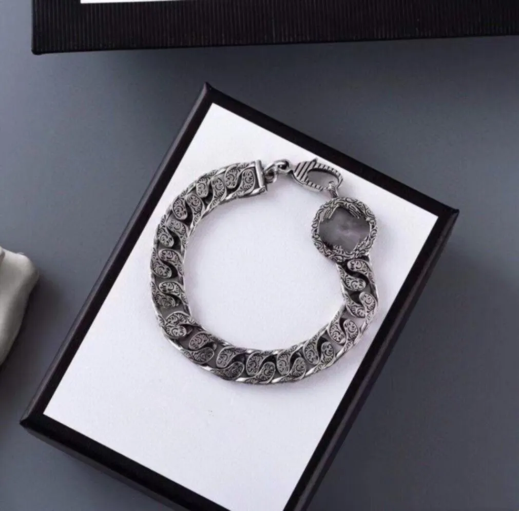 Vintage 925 silver G letter carved vine chain Bracelet men039s and women039s fashion personalized Street accessories6485965